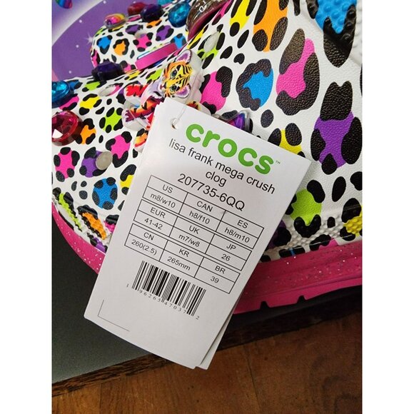 Crocs Lisa Frank Mega Crush Clogs Womens Size 10 New In Box 90s Colorful - Picture 11 of 12